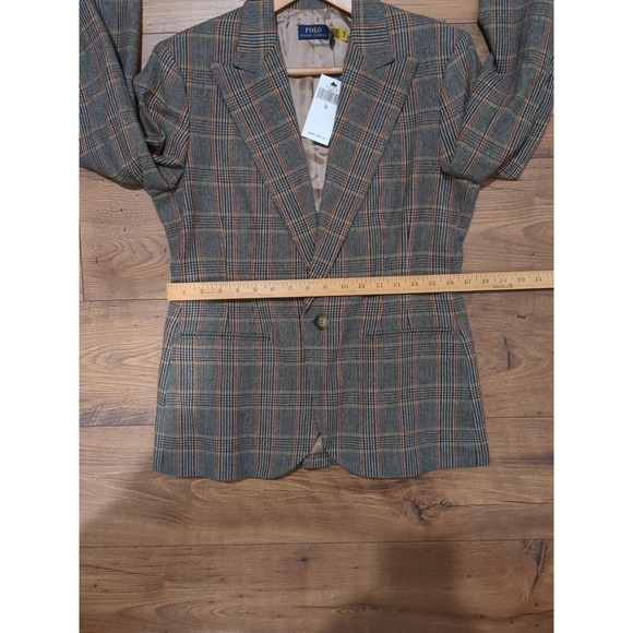 NWT Polo Ralph Lauren Womens Sz 12 Wool Blend Plaid Sportscoat Blazer Sportscoat - Picture 14 of 16